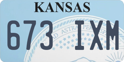 KS license plate 673IXM