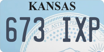 KS license plate 673IXP