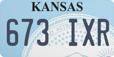 KS license plate 673IXR