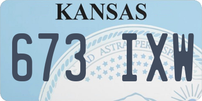 KS license plate 673IXW