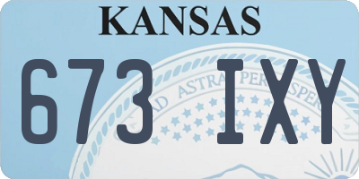 KS license plate 673IXY