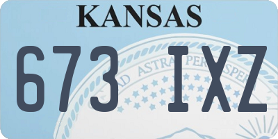 KS license plate 673IXZ