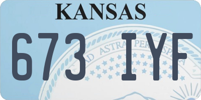 KS license plate 673IYF
