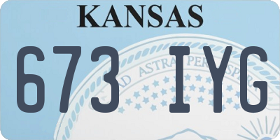 KS license plate 673IYG