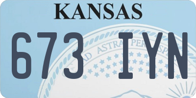 KS license plate 673IYN