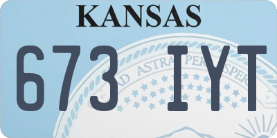 KS license plate 673IYT