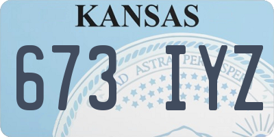 KS license plate 673IYZ