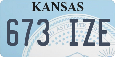 KS license plate 673IZE