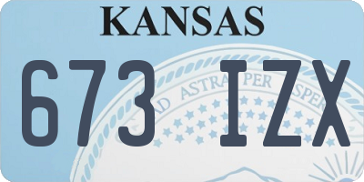 KS license plate 673IZX