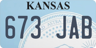 KS license plate 673JAB