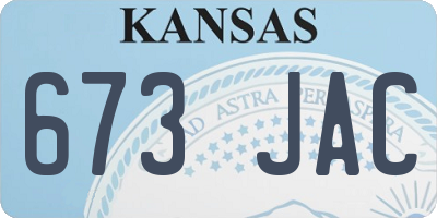 KS license plate 673JAC