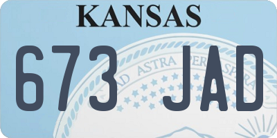 KS license plate 673JAD
