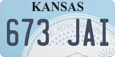 KS license plate 673JAI