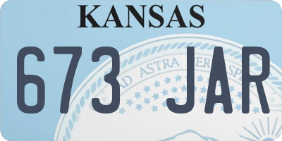 KS license plate 673JAR
