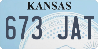 KS license plate 673JAT