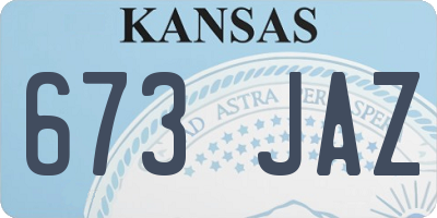 KS license plate 673JAZ