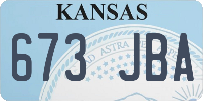 KS license plate 673JBA