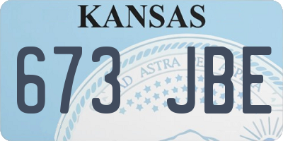 KS license plate 673JBE