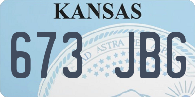 KS license plate 673JBG
