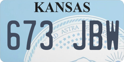KS license plate 673JBW