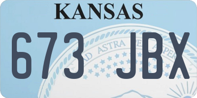 KS license plate 673JBX