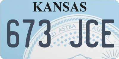 KS license plate 673JCE