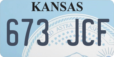 KS license plate 673JCF
