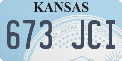 KS license plate 673JCI