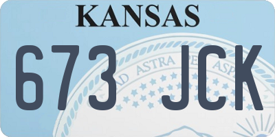 KS license plate 673JCK