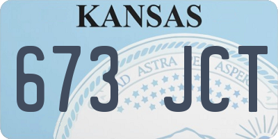 KS license plate 673JCT
