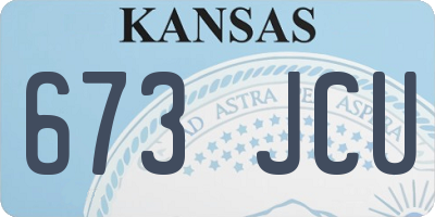 KS license plate 673JCU