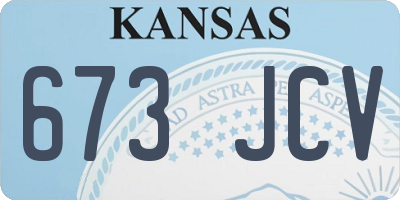 KS license plate 673JCV