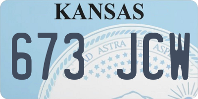 KS license plate 673JCW