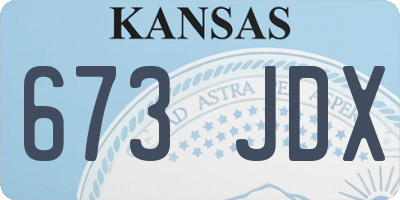 KS license plate 673JDX