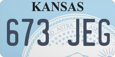 KS license plate 673JEG