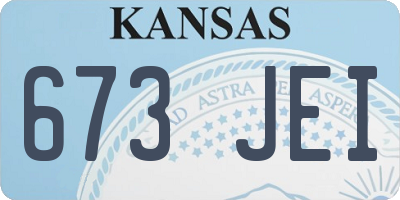KS license plate 673JEI