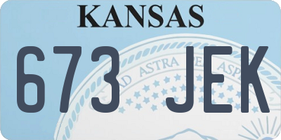KS license plate 673JEK