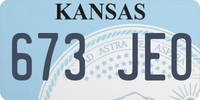 KS license plate 673JEO