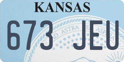 KS license plate 673JEU