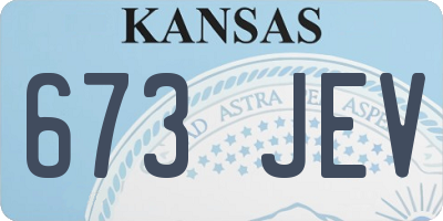 KS license plate 673JEV