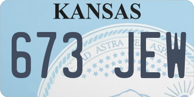 KS license plate 673JEW