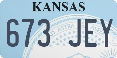 KS license plate 673JEY