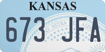 KS license plate 673JFA