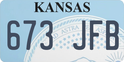 KS license plate 673JFB