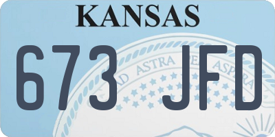 KS license plate 673JFD