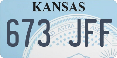 KS license plate 673JFF