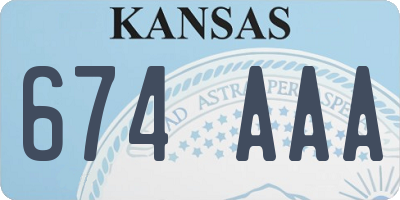 KS license plate 674AAA