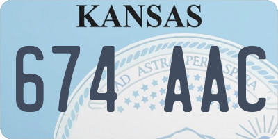 KS license plate 674AAC