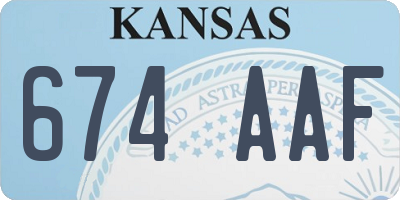 KS license plate 674AAF