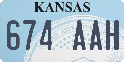 KS license plate 674AAH